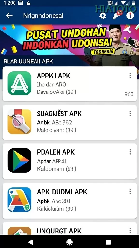 Cuplikan layar AGAM66 — menu navigasi